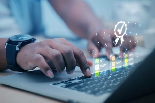 man typing worker testimonials